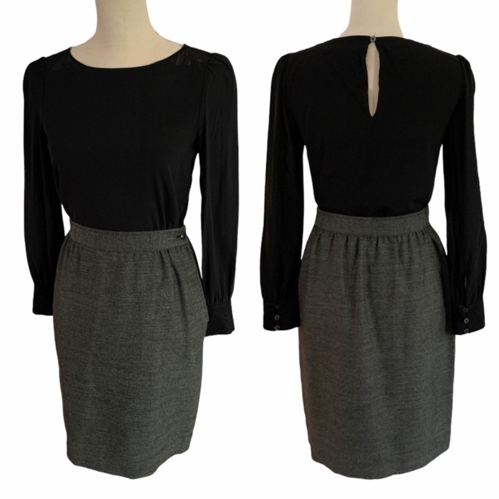 Ungaro Paris Grey Knit Pencil Skirt